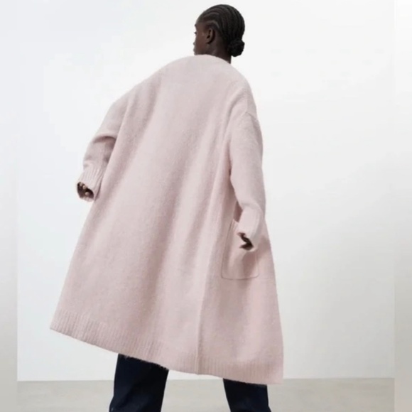 ZARA Pink Long Knit Cardigan Sweater. Size M - Picture 3 of 11